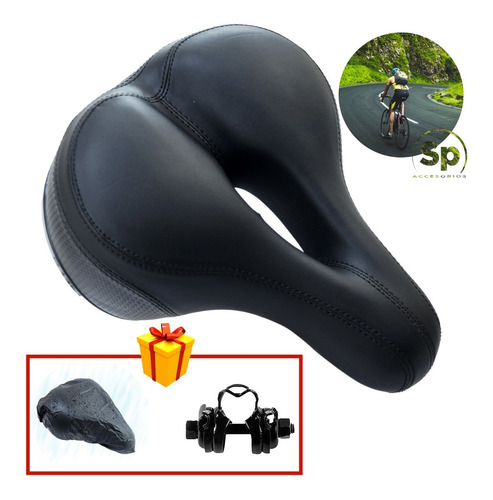 Imagen 1 de 10 de Asiento Para Bicicleta Negro C/reflejante New Century Vazher