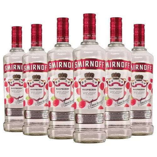 Vodka Smirnoff Raspberry Sabor Frambuesa Pack X6 Botellas