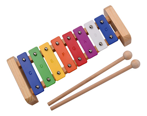 Xylophone Kid, Xilófono Musical De Madera De Pino De 8 Notas