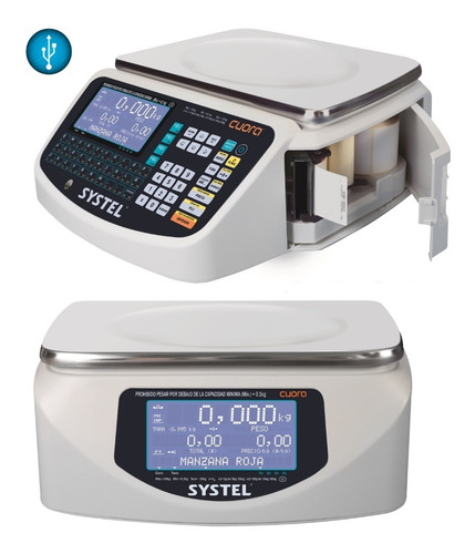 Balanza Systel Cuora Max Usb 15 Kg Sin Mastil Etiquetas