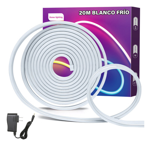 Tiras De Led Neón Flexible 20m(10m*2) Manguera Fuente Ip67 Blanco Frío