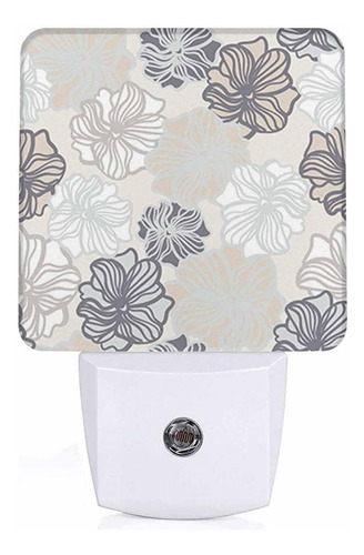 Luz Nocturna Led, Diseño Floral Retro De Flores Románticas,