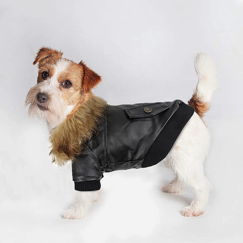 Chaqueta De Cuero Para Perros, Abrigo A Prueba De Viento Par