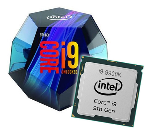 Procesador gamer Intel Core i9-9900K BX80684I99900K  de 8 núcleos y  5GHz de frecuencia con gráfica integrada