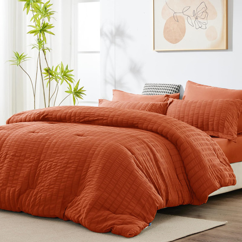 Juego De Edredón Completo Cozylux Con Sábanas Naranja