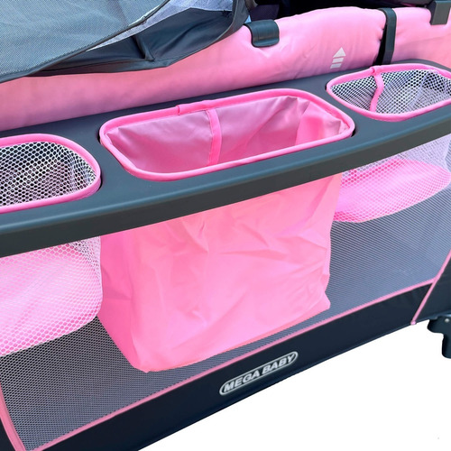 Imagen 6 de 6 de Practicuna Megababy Premium Mosquitero+luz+musica+bolso Color Rosa