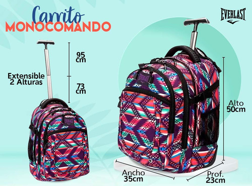 Imagen 2 de 10 de Mochila Carro Carrito Escolar Base Reforzada Manija Telescopica Original La Mas Grande Extensible !!tsr