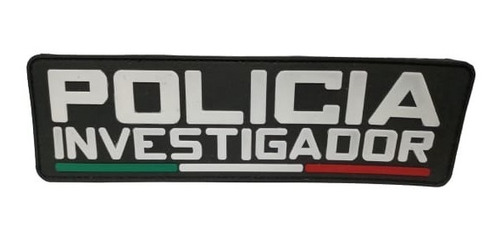 Insignia De Pvc Policica Investigador Fondo Negro