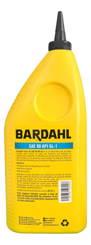 Aceite Transmisión Manual Bardahl Sae 90 946ml