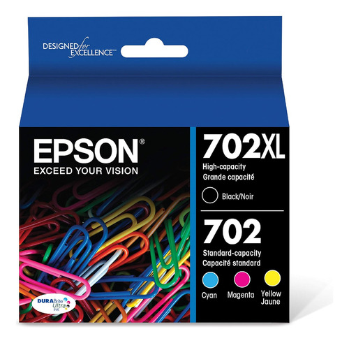 Epson T702 Durabrite Ultra Ink High Capacity Black & Standar