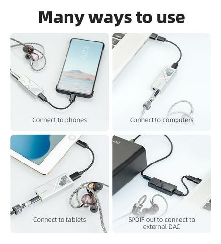 Amplificador / Dac De Fone De Ouvido Fiio Ka13 Portátil Usb