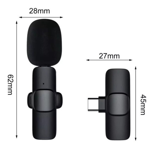 Imagen 4 de 8 de Micrófono Inalámbrico Solapa Lavalier Para Celular Usb-c