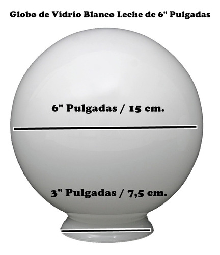 Globo De Vidrio De 6 Pulgadas Blanco Leche Lámparas