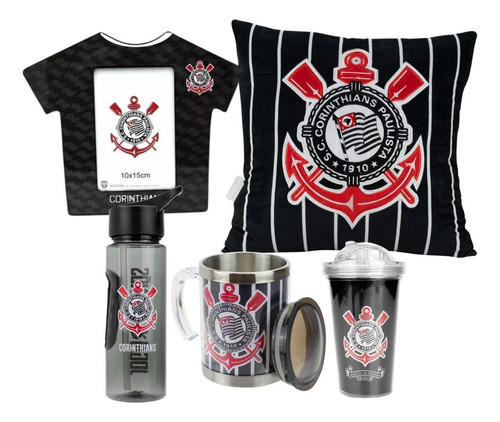 Kit Presente Caneca Garrafa Copo Porta Retrato - Corinthians