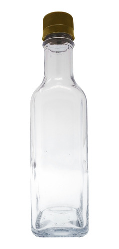 Botella Vidrio Cuadrada 250 Ml 60 Pz Tapón Corcho O Rosca 
