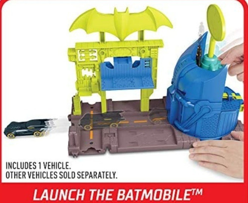 Hot Wheels Batman Garage Vehículo De Juguete Con Lanzador 4+