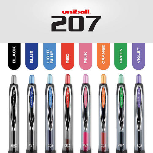Uniball Bolígrafos De Gel, 207 Signo Gel Con Punta Media De