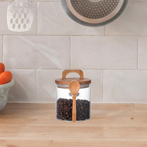 Latas Selladas Con Bote Transparente, Recipiente Y Cuchara