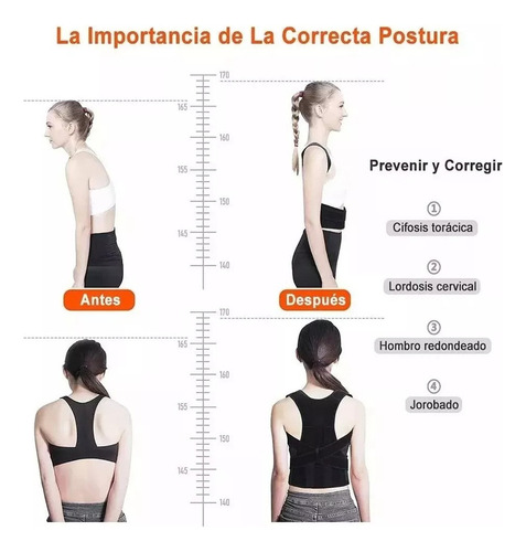 Soporte De Espalda Transpirable Y Ajustable Anti Joroba Full