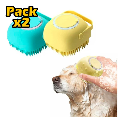 Pack X2 Cepillo De Baño Perro Y Gato Con Dispensador Automat