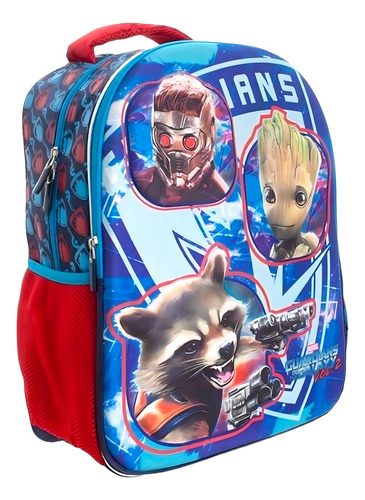 Mochila Guardianes Marvel Primaria Ruz Groot Rocket Color Azul