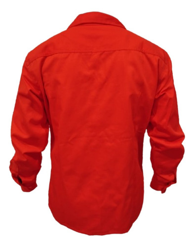 Camisa Industrial Gabardina 100% Algodón Naranja Mod-si02