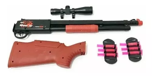 Rifle Brinquedo Arma Espingarda Com Mira Sniper De Caça Nerf