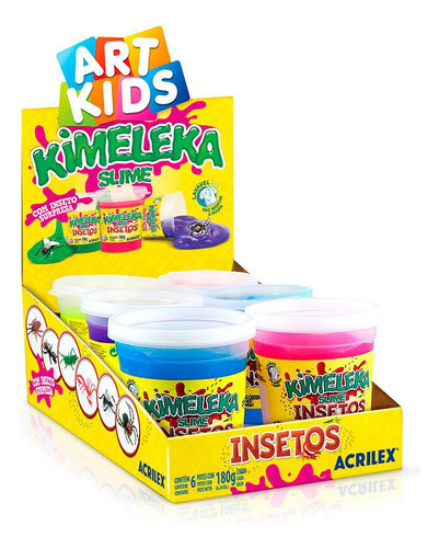 Kimeleka Slime Insetos 180 G 6 Un Acrilex