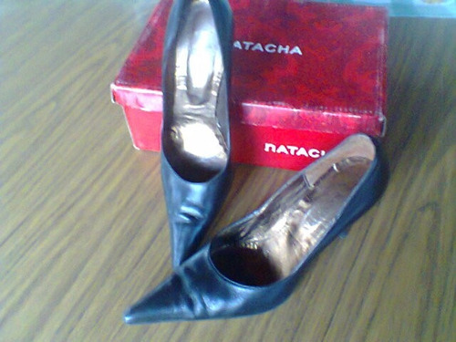 Zapatos Natacha 38 Mujer Negros Taco Muy Buenos. No Envío.