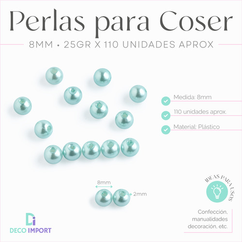 Mostacillas Perlas Para Coser 25gr Varios Tamaños Y Colores