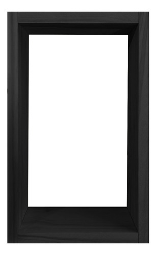 Estante Repisa Cuadro Decorativo 32x20 Madera Maciza Sajo Color Negro
