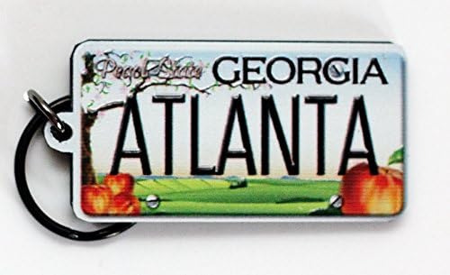 Atlanta Georgia Licencia Placa (acrílico Llavero 2.5  X 1.5 