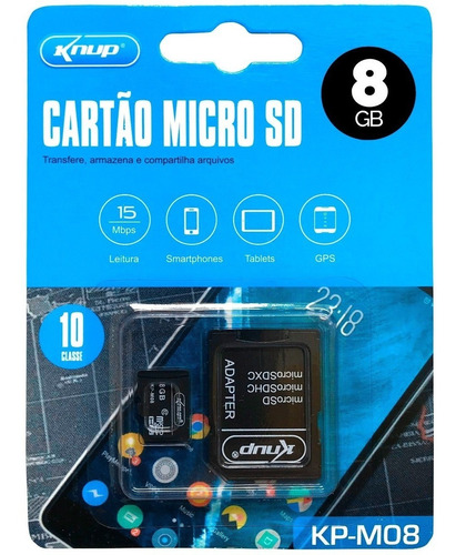 Imagem 2 de 3 de Cartão Micro Sd De Memória Knup 8gb P/ Mp3/mp4