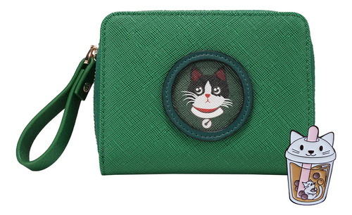 Cartera Mujer Pequeña Hombre Dama Tarjetero Billeteras Gato