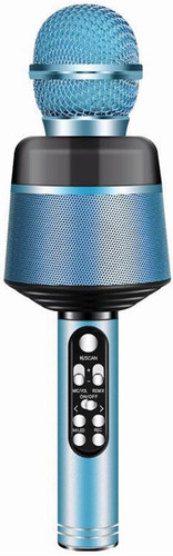 Micrófono Inalámbrico Bluetooth Karaoke Led Ultravoice Color Azul