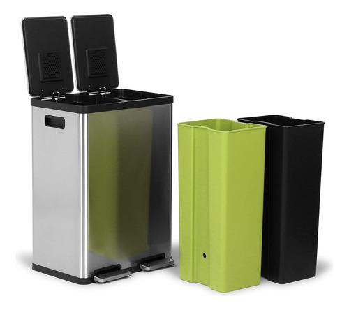 Cubo De Basura De 60 Litros / 16 Galones Compartimentos...