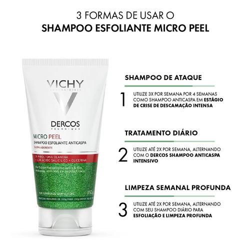 Shampoo Esfoliante Anticaspa Dercos Micropeel 150g Vichy