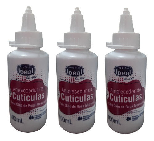 Ideal Amolecedor Cutículas Óleo Rosa Mosqueta 100ml Kit 3uni