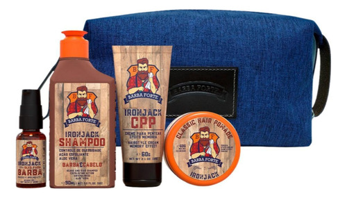 Barba Forte Iron Jack 4 unidades (kit viagem)