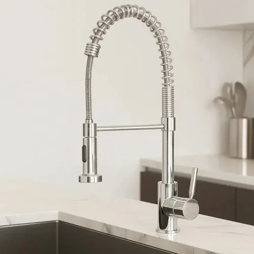 Torneira Cozinha Gourmet Monocomando Premium Acabamento Cromado Cor Prateado