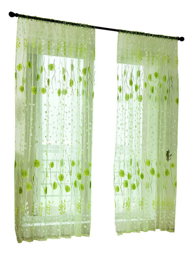 & Y Leaves Sheer Curtain Window Voile Drape Valance 1 Pan