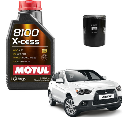 Kit Óleo Motul 5w30 Mitsubishi Asx 2011 2012 2013 2014 2015+