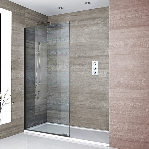 Shower Door - Mampara Fija Templada Black 80x180 De 8mm