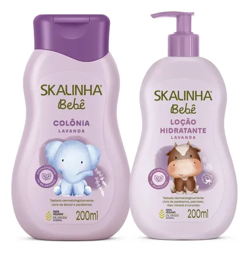 Kit Colônia Loção Hidratante Bebê Lavanda Infantil Skalinha