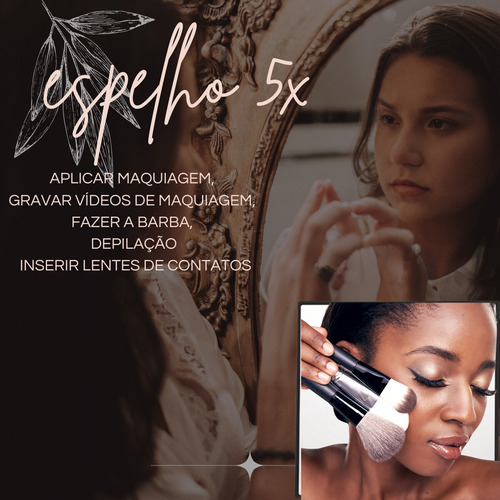 Espelho Parede C/ Ventosa Clareza E Estilo Classico