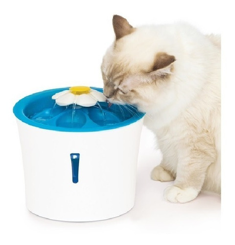 Fuente Automática Gato Catit Flor Luz Led Azul 3 Lt