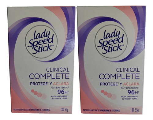 Pack X 2 Desodorante Lady Speed Stick Clinical Complete 55g