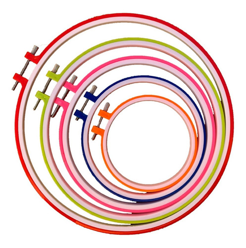 Aro-bastidor Para Bordar De Plástico Con Tornillo Set 5 Pzas
