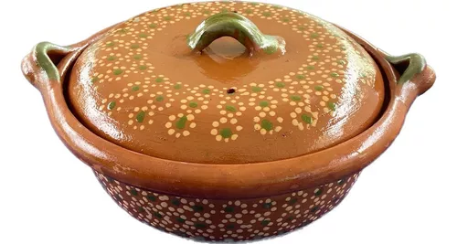 Terra Cota Mexican Pot Casserole Cazuela de Barro Mexicana Con Tapa