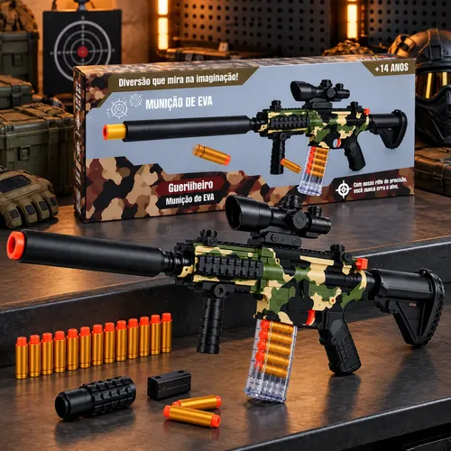 Rifle M416 Brinquedo Com Luneta Telescópica Nerf Espuma | MercadoLivre